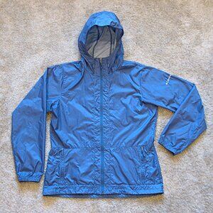 Columbia Women's Blue Windbreaker Lightweight Hooded Jacket Size Large
